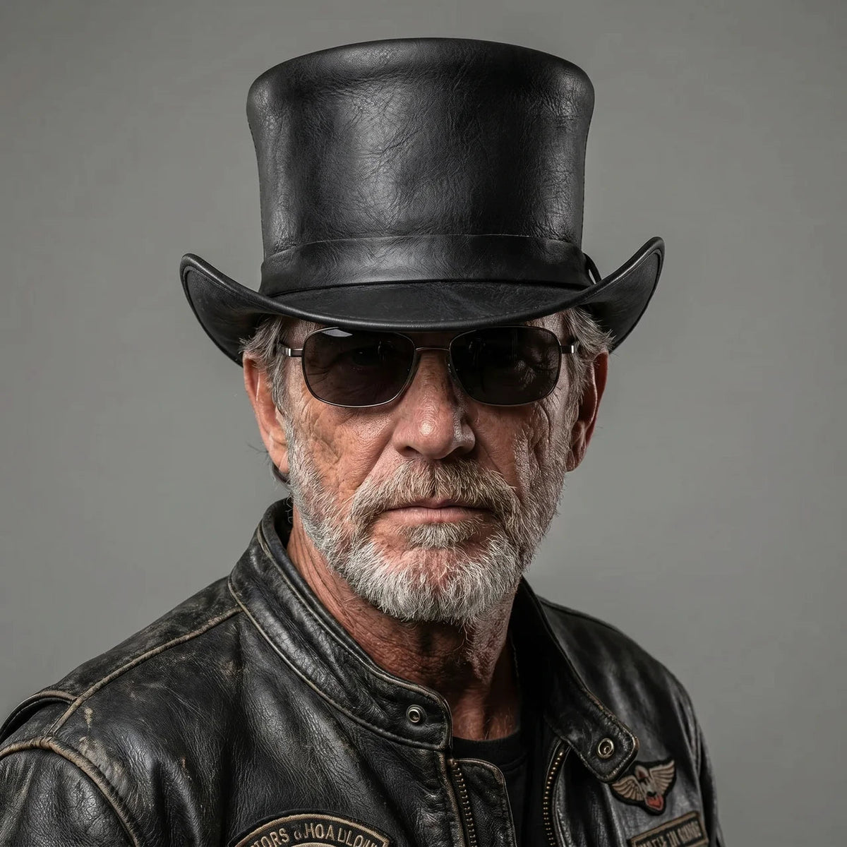 Steampunk Top Hat | Leather Finish with Shapeable Brim | Unique Style for Festivals and Events