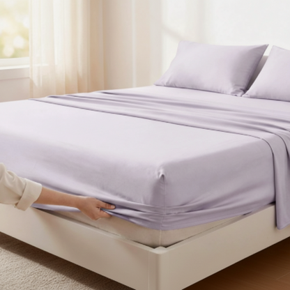 Temperature-Regulating Bamboo Viscose Sheet Set with Stay-Put Deep Pockets – Full, Queen & King Available