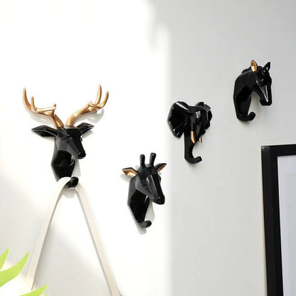 Animal Head Wall Hook | Unique Resin Coat Hooks for Home Decor & Key Storage