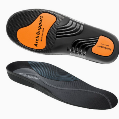 Cushioned Orthotic Inserts with Elevated Midfoot Support for Sneakers and Work Shoes