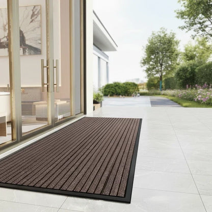 Indoor Outdoor Rubber Doormat Non-Slip Striped Entry Mat for Front Door Hallway Patio Foyer Mud Room High Traffic Areas Home Entryway