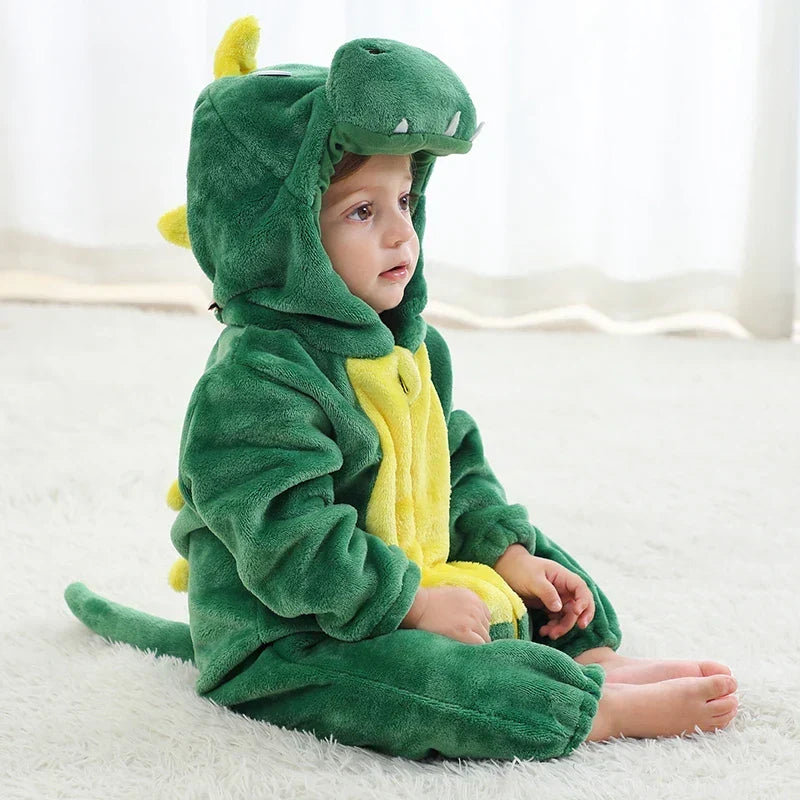 Soft Baby Animal Onesie Costume with Hood – Full-Zip Fleece Outfit for Infants & Toddlers – Home, Playdates & Photo Ops