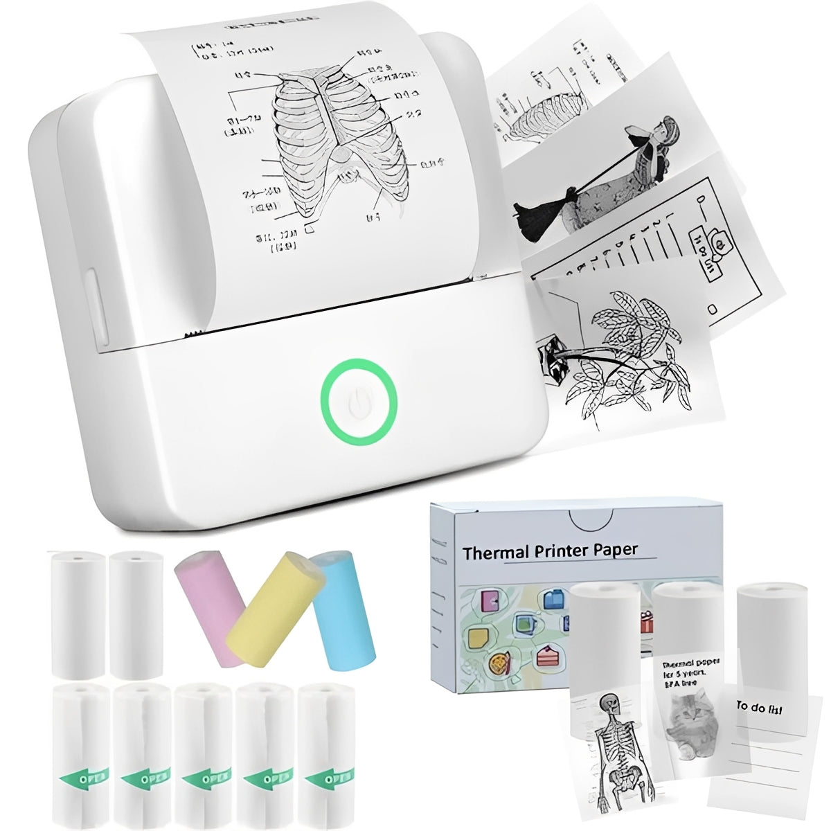 Wireless Compact Photo Sticker Printer with Bluetooth - Ortekor