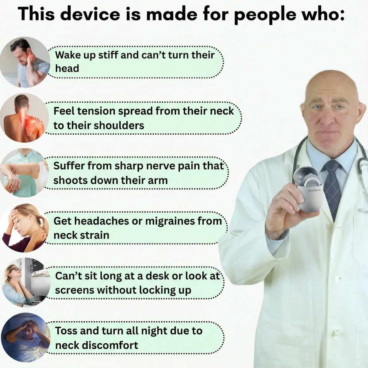 16-Level Wireless Muscle Stimulator & TENS Device for Back and Neck Relief