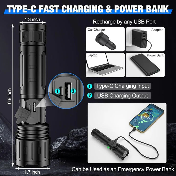 Bright Adjustable LED Torch with Multiple Settings