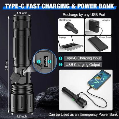 Bright Adjustable LED Torch with Multiple Settings