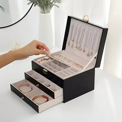 Stackable Jewelry Storage Case with Multiple Compartments