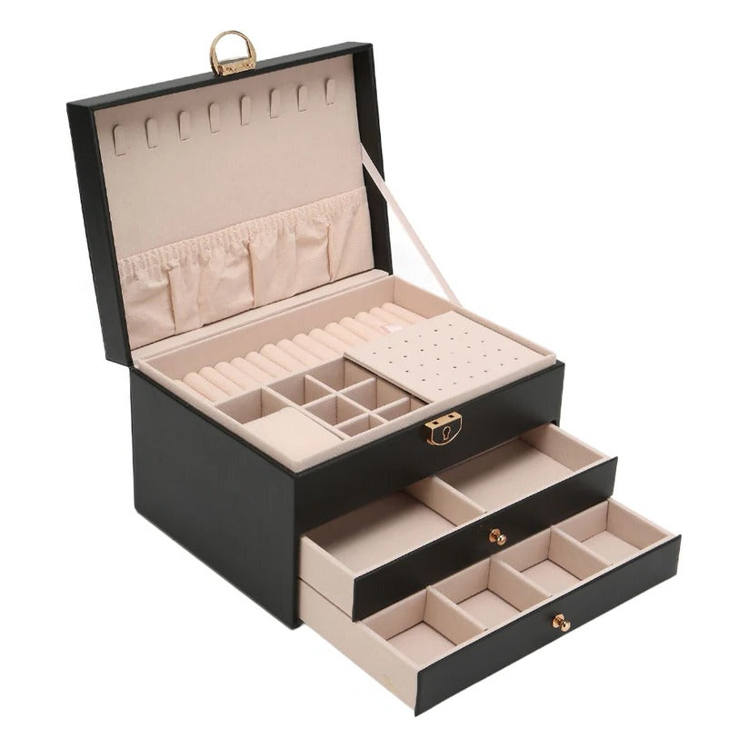 Stackable Jewelry Storage Case with Multiple Compartments