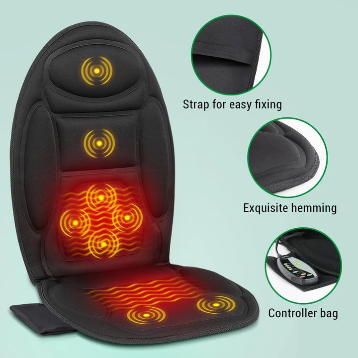 Heated Massage Car Seat Cushion with Vibration Relief