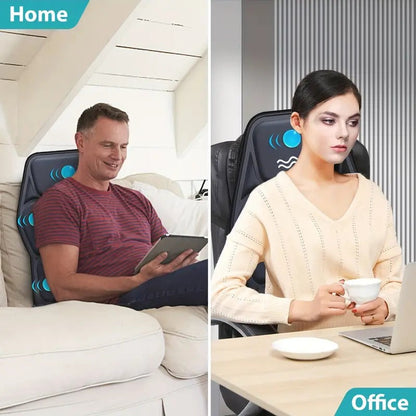 Warm Massage Cushion with Vibration and Lower Back Support
