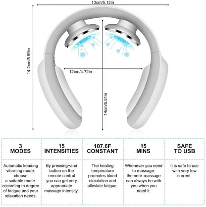 Heated Massage Therapy Collar with Adjustable Speed Settings