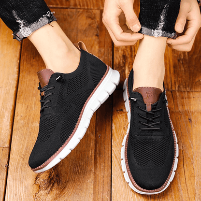 Men's Comfort Sneakers Lightweight Breathable Vegan Leather Everyday Shoes for Work Casual Office Walking