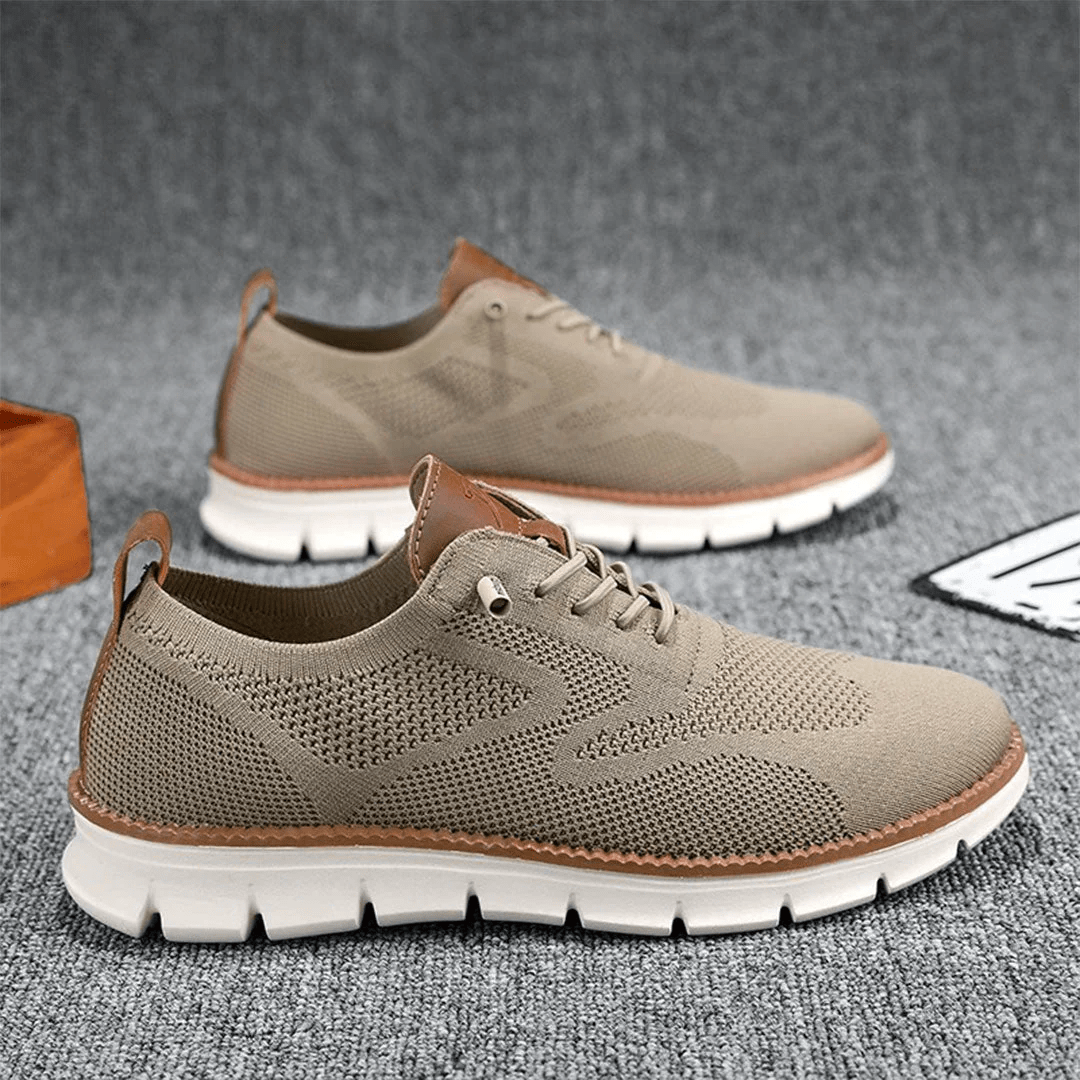 Men's Comfort Sneakers Lightweight Breathable Vegan Leather Everyday Shoes for Work Casual Office Walking
