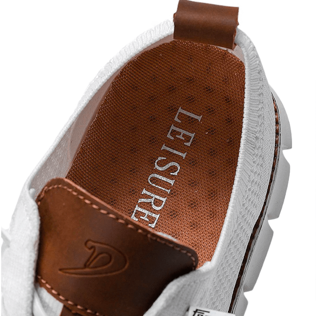 Men's Comfort Sneakers Lightweight Breathable Vegan Leather Everyday Shoes for Work Casual Office Walking