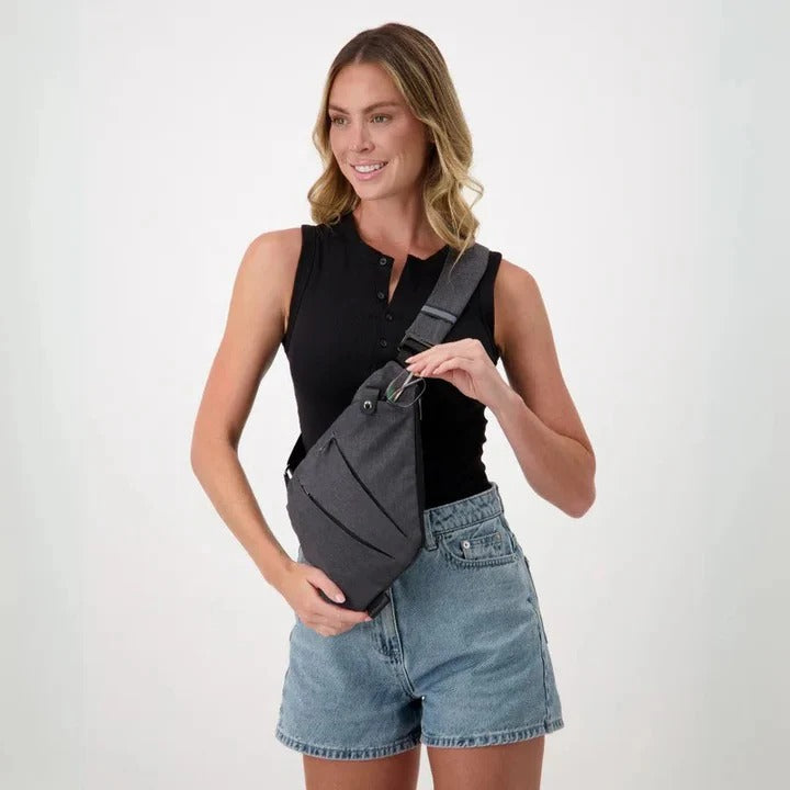 Waterproof Crossbody Sling Bag with Secure Zippers and Adjustable Strap