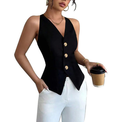 Fashionable Womens Vest Jacket with Fitted Style