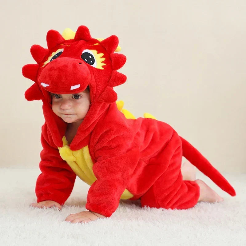 Soft Baby Animal Onesie Costume with Hood – Full-Zip Fleece Outfit for Infants & Toddlers – Home, Playdates & Photo Ops