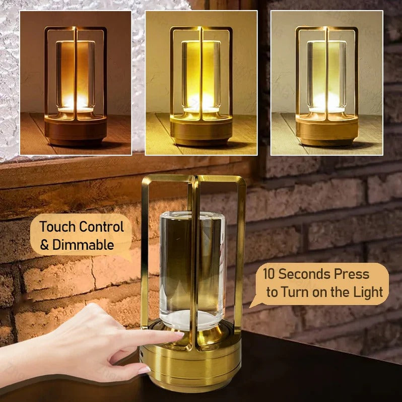 Rechargeable LED Desk Light with Touch Dimmer & Adjustable Color Temp for Bedroom Nightstand Restaurant Ambient Lighting