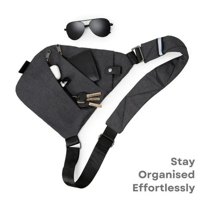 Waterproof Crossbody Sling Bag with Secure Zippers and Adjustable Strap