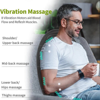 Heated Massage Car Seat Cushion with Vibration Relief
