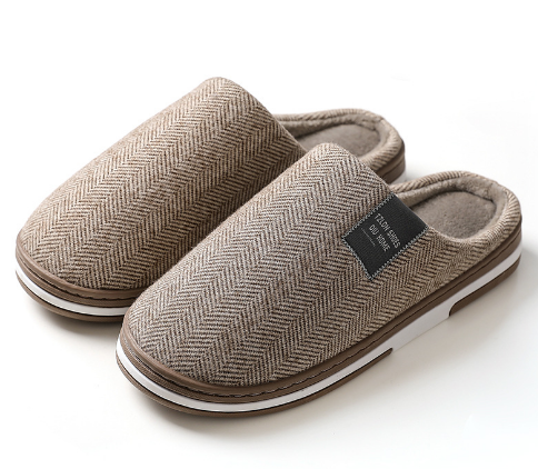 Men's Memory Foam Slippers with Non-Slip Sole – Warm Plush Indoor House Shoes for Winter, Slip-On Cushioned Moccasin Style