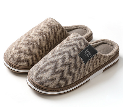 Men's Memory Foam Slippers with Non-Slip Sole – Warm Plush Indoor House Shoes for Winter, Slip-On Cushioned Moccasin Style