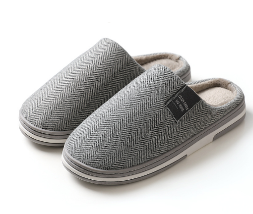 Men's Memory Foam Slippers with Non-Slip Sole – Warm Plush Indoor House Shoes for Winter, Slip-On Cushioned Moccasin Style
