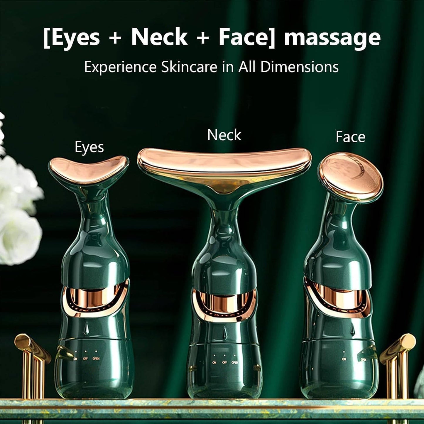 Portable Face Massager with 3 Detachable Tips for Beauty