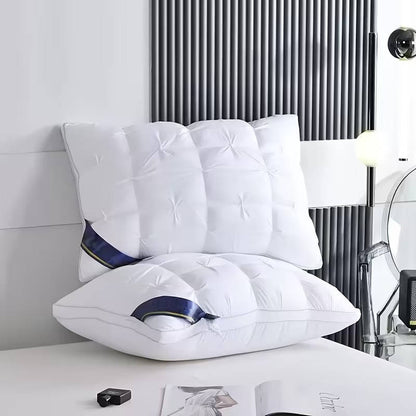 Plush Quilted Bed Pillows Hypoallergenic Fill for Side Sleepers