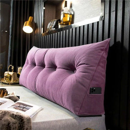 Upholstered Headboard Cushion for Bed – Ergonomic Back Support Pillow for Reading, Watching TV & Relaxing in Bedroom
