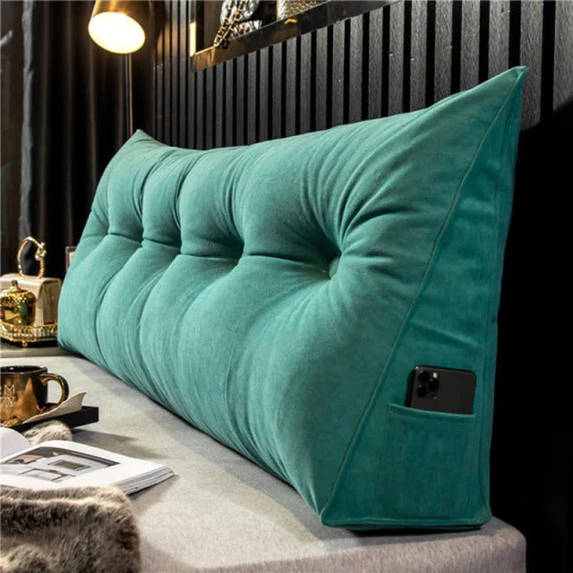Upholstered Headboard Cushion for Bed – Ergonomic Back Support Pillow for Reading, Watching TV & Relaxing in Bedroom