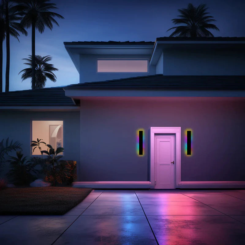 Outdoor LED Wall Light Waterproof Linear Modern Metal Sconce for Porch Garden Patio Courtyard Minimalist Exterior Lighting