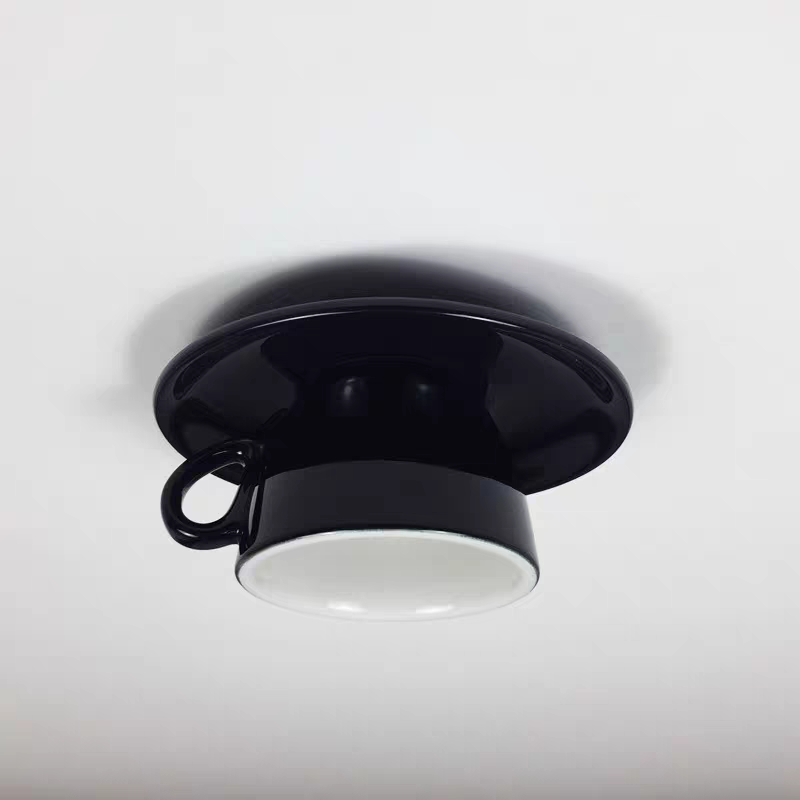 Flush Mount Cup-Shaped Ceramic LED Fixture for Bedrooms, Kids' Rooms & Living Spaces – Decorative G4 Overhead Lighting