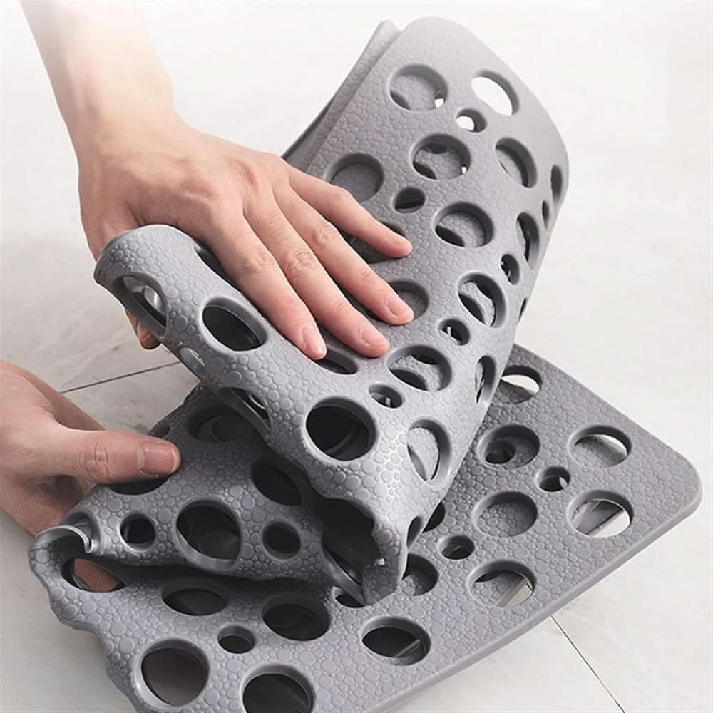 Non-Slip Textured Bath Mat with Suction Cups for Shower and Tub Safety Gray Blue White Pink Green Yellow Available