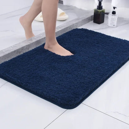 Non-Slip Microfiber Bath Mat Absorbent Shag Bathroom Rug with Rubber Backing for Shower Tub Safety Soft Plush Floor Runner Washable Home