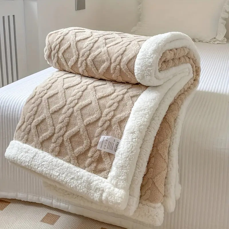 Reversible Sherpa Fleece Throw Blanket – Plush Double-Sided Comfort for Couch, Bed & Travel – Soft Brushed Texture – Year-Round Warmth
