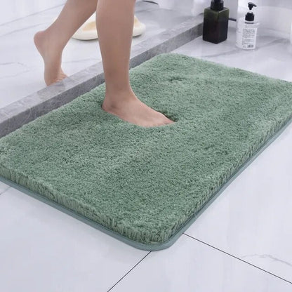 Non-Slip Microfiber Bath Mat Absorbent Shag Bathroom Rug with Rubber Backing for Shower Tub Safety Soft Plush Floor Runner Washable Home