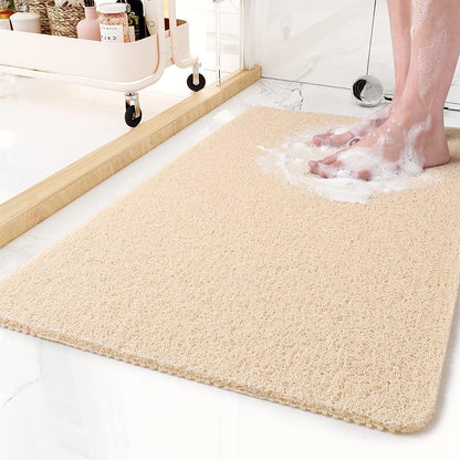 Non-Slip Bathroom Shower Mat with Quick-Dry Microban Fabric Soft Cushioned Anti-Slip Grip Surface Mold Resistant Bath Floor Mat for