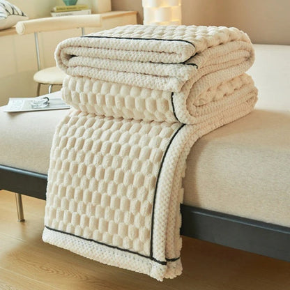 Textured Sherpa Fleece Throw Blanket for Couch Bed & Year-Round Comfort in Multiple Sizes & Colors for Living Room Bedroom Decor