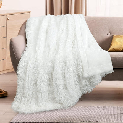 Fiora Blanket Throw - Faux Fur, Reversible Softness