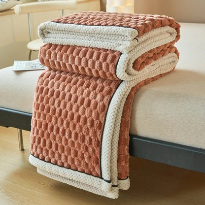 Textured Sherpa Fleece Throw Blanket for Couch Bed & Year-Round Comfort in Multiple Sizes & Colors for Living Room Bedroom Decor