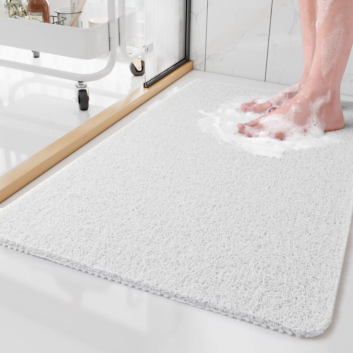 Quick-Dry Antimicrobial Bathroom Mat with Superior Grip for Tub and Shower Floor