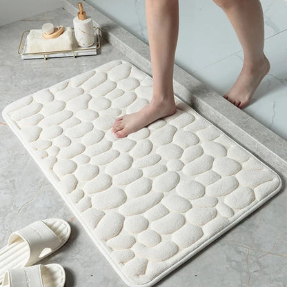 Plush Microfiber Bathroom Rug 20×31 Inches Cream Non-Slip Backing Quick-Dry Water-Absorbent Floor Runner for Shower Kitchen Laundry Room