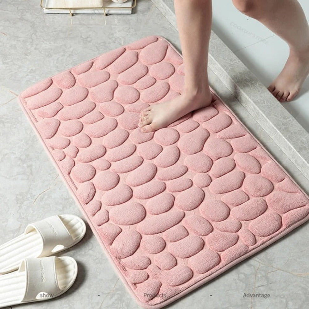 Plush Microfiber Bathroom Rug 20×31 Inches Cream Non-Slip Backing Quick-Dry Water-Absorbent Floor Runner for Shower Kitchen Laundry Room