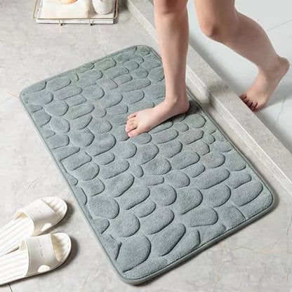 Plush Microfiber Bathroom Rug 20×31 Inches Cream Non-Slip Backing Quick-Dry Water-Absorbent Floor Runner for Shower Kitchen Laundry Room