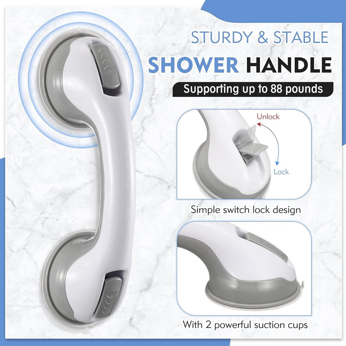 GripSure – Suction Safety Grab Bar for Bathroom Support