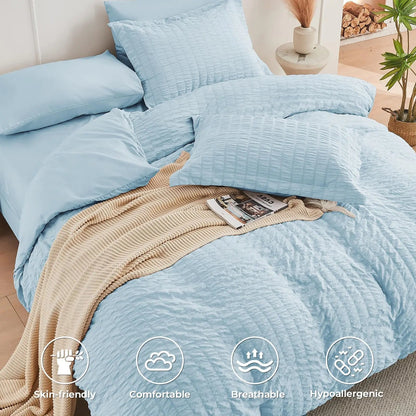 Cozy Home | Microfiber Duvet Cover Set with Zipper Closure & Corner Ties | Soft Breathable Bedding for Comfortable Sleep