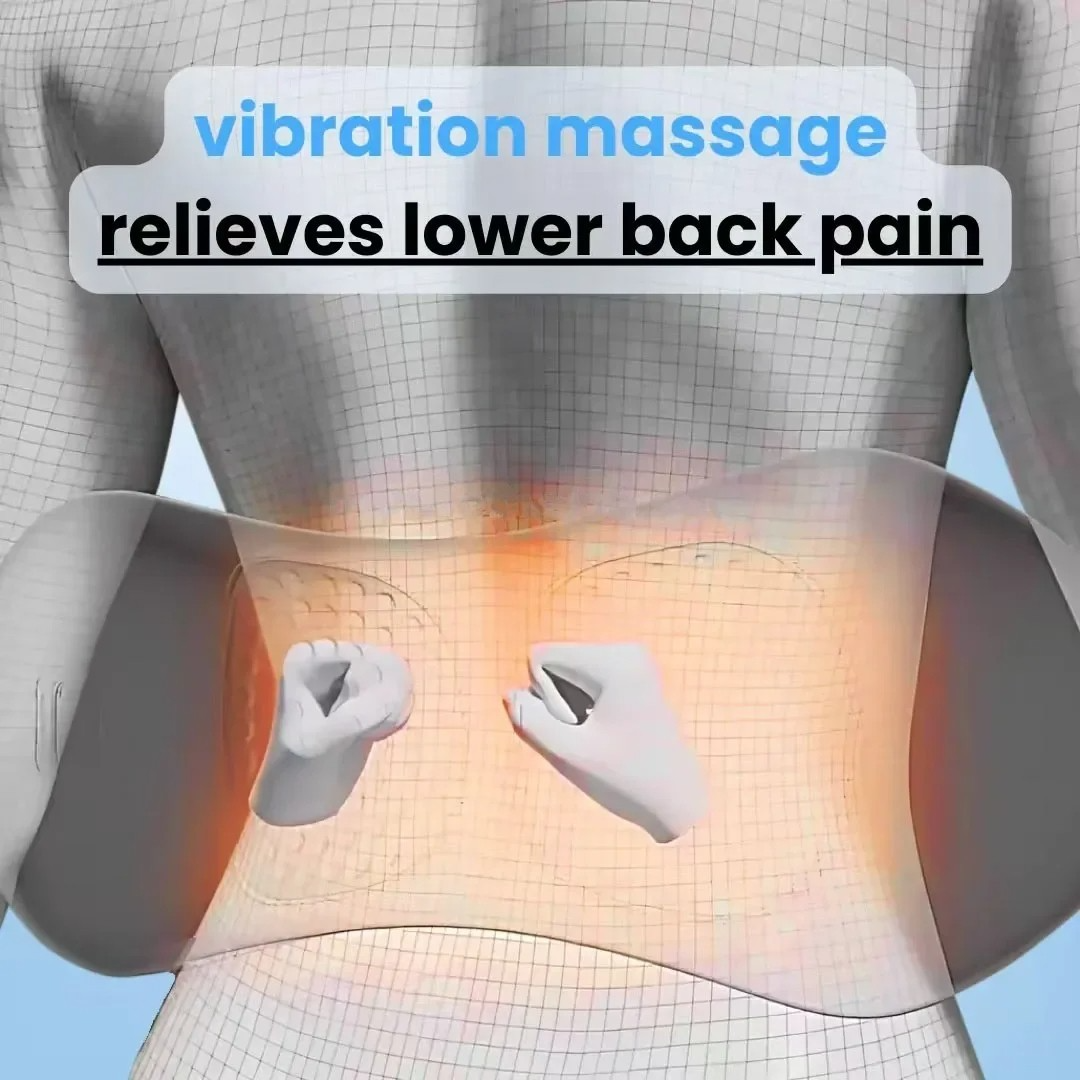 Lumbar Support Cushion with Heat & Vibration Therapy for Lower Back Pain, Sciatica Relief & Spine Alignment at Home or Office