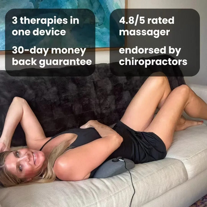 Lumbar Support Cushion with Heat & Vibration Therapy for Lower Back Pain, Sciatica Relief & Spine Alignment at Home or Office
