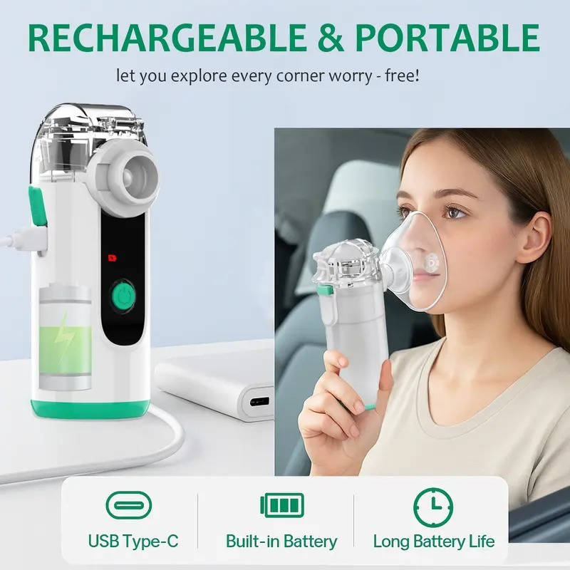 Compact USB Rechargeable Mist Inhaler with Digital Display